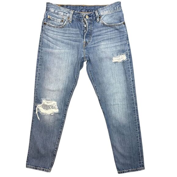 Levi's Denim - Levi's 501 Orginal Fit Distressed Straight Leg Jean Size: No Size